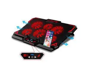 Gaming Laptop Cooler Notebook Cooling Pad 6 Silent Red LED Fans Powerful Air Flow Portable Adjustable Laptop Stand 2600RPM Laptop Cooling Pad Gaming Laptop Cooler Notebook Cooling Pad 6 Silent Red LED Fans Powerful Air Flow Portable Adjustable Laptop Stand 2600RPM Laptop Cooling Pad