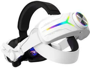 RGB Comfort Battery Head Strap 8000mAh Compatible with Me-ta Quest 3 Accessories, Battery Pack Elite Strap Replacement for Enhanced Support and Extend Playtime in VR (White) RGB Comfort Battery Head Strap 8000mAh Compatible with Me-ta Quest 3 Accessories, Battery Pack Elite Strap Replacement for Enhanced Support and Extend Playtime in VR (White)