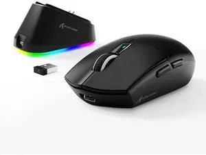 Hitoor Wireless Gaming Mouse with Magnetic Charging Dock, PixArt PAW3311 Sensor, Tri-Mode Wireless Mouse, BT/2.4G Wireless/Wired Gaming Mouse, 25000 DPI,59g Superlight Gamer Mice for PC/Win/Mac(Black) Hitoor Wireless Gaming Mouse with Magnetic Charging Dock, PixArt PAW3311 Sensor, Tri-Mode Wireless Mouse, BT/2.4G Wireless/Wired Gaming Mouse, 25000 DPI,59g Superlight Gamer Mice for PC/Win/Mac(Black)