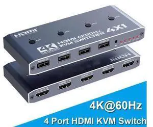 Hitoor 4 in 1 Out HDMI KVM Switch 4 Computer 1 Monitor, 4 Port HDMI USB Switch for 4 Computer Share a 4K@60Hz Monitor & 4 USB Devices, Keyboard, Mouse, Includes 4 KVM Cables & Remote Controller Hitoor 4 in 1 Out HDMI KVM Switch 4 Computer 1 Monitor, 4 Port HDMI USB Switch for 4 Computer Share a 4K@60Hz Monitor & 4 USB Devices, Keyboard, Mouse, Includes 4 KVM Cables & Remote Controller