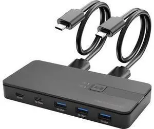 Hitoor USB C Switch 2 Computers Share 4 USB A & USB C Devices, 10 Gbps USB 3.2 Switch Hub Selector for PC Laptop Keyboard Mouse Printer Scanner One Key Switch Compatible with Windows, Mac, Linux Hitoor USB C Switch 2 Computers Share 4 USB A & USB C Devices, 10 Gbps USB 3.2 Switch Hub Selector for PC Laptop Keyboard Mouse Printer Scanner One Key Switch Compatible with Windows, Mac, Linux