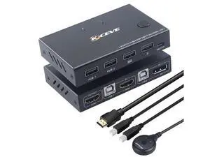 2 Ports Displayport HDMI KVM Switch Box, Displayport and HDMI KVM Switcher for 2 Computers Sharing One HD Monitor and 4 USB Devices Keyboard Mouse Printer, with DP to HDMI Adapter Function 2 Ports Displayport HDMI KVM Switch Box, Displayport and HDMI KVM Switcher for 2 Computers Sharing One HD Monitor and 4 USB Devices Keyboard Mouse Printer, with DP to HDMI Adapter Function