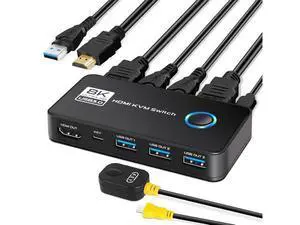 Hitoor 2 Port HDMI KVM Switch, 8K@60Hz 4K@120Hz HDMI USB 3.0 KVM Switch for 2 Computer Share 1 HD Monitor and 3 USB 3.0 Devices, Included Wired Remote, 2 HD-MI 2.1 Cables and 2 USB 3.0 Cables giyqxHw Hitoor 2 Port HDMI KVM Switch, 8K@60Hz 4K@120Hz HDMI USB 3.0 KVM Switch for 2 Computer Share 1 HD Monitor and 3 USB 3.0 Devices, Included Wired Remote, 2 HD-MI 2.1 Cables and 2 USB 3.0 Cables giyqxHw