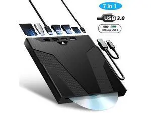 Hitoor 8 in 1 External CD/DVD Drive for Laptops, Slot-Loading Portable CD Reader for Laptop, CDs Drive External USB 3.0 & Type C CD DVD Drive Externals CD Burner Compatible with PC Windows Linux MacOS Hitoor 8 in 1 External CD/DVD Drive for Laptops, Slot-Loading Portable CD Reader for Laptop, CDs Drive External USB 3.0 & Type C CD DVD Drive Externals CD Burner Compatible with PC Windows Linux MacOS