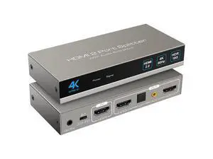 HDMI Splitter Audio Extractor 1 in 2 out 4K 60Hz HDMI Dual Monitor Adapter with Optical Toslink SPDIF+3.5mm Audio out for Dual Monitors Duplicate/Mirror only Supports Auto Downscaling HDCP2.3 HDMI 2.0 HDMI Splitter Audio Extractor 1 in 2 out 4K 60Hz HDMI Dual Monitor Adapter with Optical Toslink SPDIF+3.5mm Audio out for Dual Monitors Duplicate/Mirror only Supports Auto Downscaling HDCP2.3 HDMI 2.0
