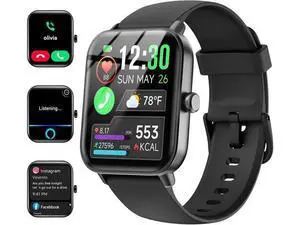 Hitoor Smartwatch for Men Women, Alexa Built-in, 1.8" Fitness Tracker, IP68 Waterproof Smartwatch for IOS Android Phones with Bluetooth Call (Answer/Make), Heart Rate/SpO2/Sleep Monitor/Pedometer Hitoor Smartwatch for Men Women, Alexa Built-in, 1.8" Fitness Tracker, IP68 Waterproof Smartwatch for IOS Android Phones with Bluetooth Call (Answer/Make), Heart Rate/SpO2/Sleep Monitor/Pedometer