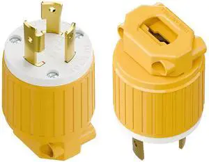 (2PACK) NEMA L5-30P Locking Plug (ETL Listed) Twist Lock L5-30P 30Amp 125Volt AC Connector, Industrial Grade Lock in Male 30A/125V Plugs, Heavy Duty 125V,30A, 3750Watt Yellow (2PACK) NEMA L5-30P Locking Plug (ETL Listed) Twist Lock L5-30P 30Amp 125Volt AC Connector, Industrial Grade Lock in Male 30A/125V Plugs, Heavy Duty 125V,30A, 3750Watt Yellow