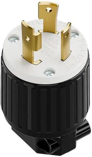 NEMA L5-30P Locking Plug (ETL Listed) Twist Lock L5-30P 30Amp 125Volt AC Connector, Industrial Grade Lock in Male 30A/125V Plugs, Heavy Duty 125V,30A, 3750Watt Black/White NEMA L5-30P Locking Plug (ETL Listed) Twist Lock L5-30P 30Amp 125Volt AC Connector, Industrial Grade Lock in Male 30A/125V Plugs, Heavy Duty 125V,30A, 3750Watt Black/White