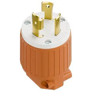 NEMA L5-30P Locking Plug (ETL Listed) Twist Lock L5-30P 30Amp 125Volt AC Connector, Industrial Grade Lock in Male 30A/125V Plugs, Heavy Duty 125V,30A, 3750Watt Orange NEMA L5-30P Locking Plug (ETL Listed) Twist Lock L5-30P 30Amp 125Volt AC Connector, Industrial Grade Lock in Male 30A/125V Plugs, Heavy Duty 125V,30A, 3750Watt Orange