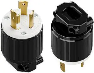 (2PACK) NEMA L5-30P Locking Plug (ETL Listed) Twist Lock L5-30P 30Amp 125Volt AC Connector, Industrial Grade Lock in Male 30A/125V Plugs, Heavy Duty 125V,30A, 3750Watt Black/White (2PACK) NEMA L5-30P Locking Plug (ETL Listed) Twist Lock L5-30P 30Amp 125Volt AC Connector, Industrial Grade Lock in Male 30A/125V Plugs, Heavy Duty 125V,30A, 3750Watt Black/White