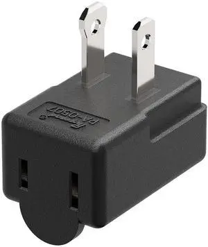 Right Angle Adapter,2-Prong 90 Degree Upward Angled AC Adapter, Polarized 2-Prong L Type Adapter, Vertical Right Angled Down Angle Power Adapter, PA-0507B Black Color Right Angle Adapter,2-Prong 90 Degree Upward Angled AC Adapter, Polarized 2-Prong L Type Adapter, Vertical Right Angled Down Angle Power Adapter, PA-0507B Black Color