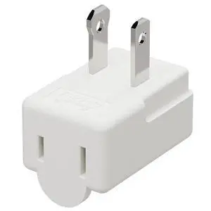 90 Degreen 2 Prong Adapter, Plugrand Up Angled Nema 1-15P to 1-15R UP Angled Adapter, US 2 Pin Adapter PA-0507 White Color 90 Degreen 2 Prong Adapter, Plugrand Up Angled Nema 1-15P to 1-15R UP Angled Adapter, US 2 Pin Adapter PA-0507 White Color