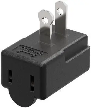 Right Angle 2-Prong 90 Degree Leftward AC Adapter, Polarized L Type, Vertical Down Power Adapter, PA-0506B Black Right Angle 2-Prong 90 Degree Leftward AC Adapter, Polarized L Type, Vertical Down Power Adapter, PA-0506B Black