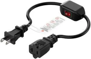 Double Break On Off Switch Extension Cord, 2-Prong/2 Outlet Polarized Extension Cord with Switch 12A/125V for Your Chargers/Lamp/Power Adapters etc, SVT 16AWG Cord Double Break On Off Switch Extension Cord, 2-Prong/2 Outlet Polarized Extension Cord with Switch 12A/125V for Your Chargers/Lamp/Power Adapters etc, SVT 16AWG Cord