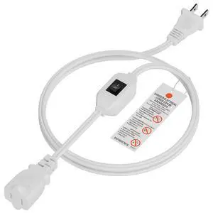 6FT On Off Switch Extension Cord, Plugrand 2-Prong Polarized Extension Cord with On-Off Inline Switch 12A 125V for Your Chargers/Lamp/Power Adapters Etc, 16AWG Cord White 6FT On Off Switch Extension Cord, Plugrand 2-Prong Polarized Extension Cord with On-Off Inline Switch 12A 125V for Your Chargers/Lamp/Power Adapters Etc, 16AWG Cord White