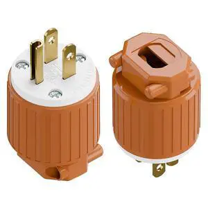 2 Pack Nema 5-15P Male Plug, Plugrand ETL Listed 3-Prong Replacement Plug | 15AMP 125V, Straight Blade Industrial Grade AC Plugs, Compatible with 16/14/12AWG Cord (SJT SVT STO SJTW) Orange 2 Pack Nema 5-15P Male Plug, Plugrand ETL Listed 3-Prong Replacement Plug | 15AMP 125V, Straight Blade Industrial Grade AC Plugs, Compatible with 16/14/12AWG Cord (SJT SVT STO SJTW) Orange