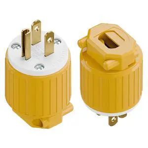 2 Pack Nema 5-15P Male Plug, Plugrand ETL Listed 3-Prong Replacement Plug | 15AMP 125V, Straight Blade Industrial Grade AC Plugs, Compatible with 16/14/12AWG Cord (SJT SVT STO SJTW) Yellow 2 Pack Nema 5-15P Male Plug, Plugrand ETL Listed 3-Prong Replacement Plug | 15AMP 125V, Straight Blade Industrial Grade AC Plugs, Compatible with 16/14/12AWG Cord (SJT SVT STO SJTW) Yellow