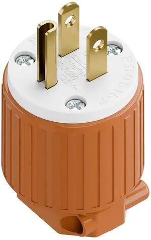 Nema 5-15P Male Plug, Plugrand ETL Listed 3-Prong Replacement Plug | 15AMP 125V, Straight Blade Industrial Grade AC Plugs, Compatible with 16/14/12AWG Cord (SJT SVT STO SJTW) Orange Nema 5-15P Male Plug, Plugrand ETL Listed 3-Prong Replacement Plug | 15AMP 125V, Straight Blade Industrial Grade AC Plugs, Compatible with 16/14/12AWG Cord (SJT SVT STO SJTW) Orange