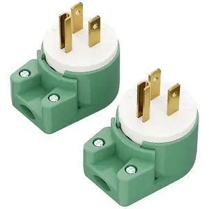 (2 Pack) Nema 5-15P Plug, Plugrand 12 Direction Adjustable Angle DIY Plug, | 90 Degree 15A 125V USA 3Pin Male Plug, Nema 5-15P Angled Rewireable AC Plug, 3 Prong Male AC Connector, Green (2 Pack) Nema 5-15P Plug, Plugrand 12 Direction Adjustable Angle DIY Plug, | 90 Degree 15A 125V USA 3Pin Male Plug, Nema 5-15P Angled Rewireable AC Plug, 3 Prong Male AC Connector, Green