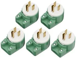 (5 Pack) 90 Degree 3 Prong Plug, Plugrand Nema 5-15P 3 Pole Angle DIY Plug | ETL Listed 12 Direction US 3Pole AC Connector, 15A 125V 3Pin Right Angle AC Plug, Nema 5-15P Angled Rewireable Plug, Green (5 Pack) 90 Degree 3 Prong Plug, Plugrand Nema 5-15P 3 Pole Angle DIY Plug | ETL Listed 12 Direction US 3Pole AC Connector, 15A 125V 3Pin Right Angle AC Plug, Nema 5-15P Angled Rewireable Plug, Green