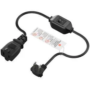 2FT On Off Switch Extension Cord, Right Angle 2 Prong Polarized Cord | Cord with On-Off Inline Switch 12A 125V for your Chargers/Lamp/Power Adapters etc, 16AWG Cord, Black 2FT On Off Switch Extension Cord, Right Angle 2 Prong Polarized Cord | Cord with On-Off Inline Switch 12A 125V for your Chargers/Lamp/Power Adapters etc, 16AWG Cord, Black