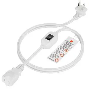 6FT On Off Switch Extension Cord, Plugrand Angled 2Prong Polarized Cord | Switch Cord with On-Off Inline Switch 12A 125V for Your Chargers/Lamp/Power Adapters, 16AWG Cord, White 6FT On Off Switch Extension Cord, Plugrand Angled 2Prong Polarized Cord | Switch Cord with On-Off Inline Switch 12A 125V for Your Chargers/Lamp/Power Adapters, 16AWG Cord, White