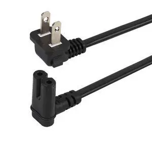 6FT TV Power Cord Right Angle US 2 Prong to IEC 320 C7(Figure 8) Right Angle-Down Angle AC Power Cord, Upward Downward Angled Figure 8 (C7) Replacement Cord for LED LCD TV Monitor Etc 6FT TV Power Cord Right Angle US 2 Prong to IEC 320 C7(Figure 8) Right Angle-Down Angle AC Power Cord, Upward Downward Angled Figure 8 (C7) Replacement Cord for LED LCD TV Monitor Etc