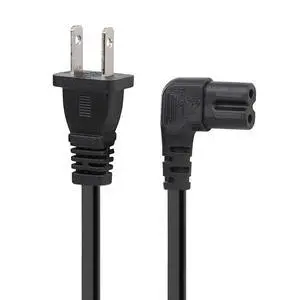 6FT TV Power Cord 2-Prong Figure 8 Power Cord Angled L-Type IEC C7 (Figure 8) Replacement Power Cord for LCD LED Mornitor, IEC C7 to Nema 1-15P 6FT TV Power Cord 2-Prong Figure 8 Power Cord Angled L-Type IEC C7 (Figure 8) Replacement Power Cord for LCD LED Mornitor, IEC C7 to Nema 1-15P