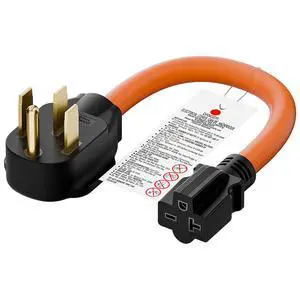 1FT STW 10/3 Nema 14-50P 50AMP Plug to 6-20R/6-15R T-Blade Adapter | Heavy Duty 4-Prong 250V Male to 20A 250V 6-20/15R Adapter, 14-50 to 6-20R EV Dryer Adapter 1FT STW 10/3 Nema 14-50P 50AMP Plug to 6-20R/6-15R T-Blade Adapter | Heavy Duty 4-Prong 250V Male to 20A 250V 6-20/15R Adapter, 14-50 to 6-20R EV Dryer Adapter
