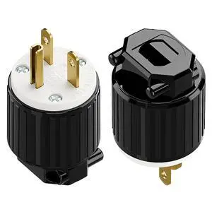 2Pack NEMA 6-15P Plug, Plugrand ETL Listed 15A 250V Straight Blade Plug | 15A Straight DIY Male USA/Canada 3-Prong Connector, Household AC Industrial Grade Male Plug, Black/White 2Pack NEMA 6-15P Plug, Plugrand ETL Listed 15A 250V Straight Blade Plug | 15A Straight DIY Male USA/Canada 3-Prong Connector, Household AC Industrial Grade Male Plug, Black/White