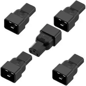 (5PACK) C20 to C13 Power Adapter, C13 to C20 Plug Adapter, WA-0088 15A 125V AC Adapter ETL Verified Adapters for UPS/PDU Etc. (5PACK) C20 to C13 Power Adapter, C13 to C20 Plug Adapter, WA-0088 15A 125V AC Adapter ETL Verified Adapters for UPS/PDU Etc.