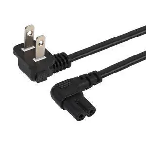 10FT 2 Prong Power Cord, NEMA 1-15P to IEC320 C7 Right Angle Power Cable | UL Listed Replacement for Samsung TV, Power Cord for TCL LG TV, Black, 10FT 10FT 2 Prong Power Cord, NEMA 1-15P to IEC320 C7 Right Angle Power Cable | UL Listed Replacement for Samsung TV, Power Cord for TCL LG TV, Black, 10FT