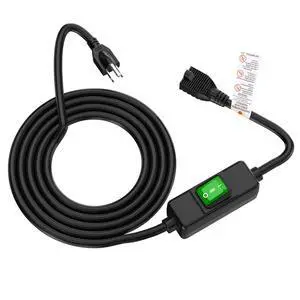 15FT 3-Prong Outdoor Waterproof Extension On/Off Switch Long Cord | IP57 Waterproof, SJTW, 14AWG, in-Line Switch Extension Cord Max.20A 125V, Heavy Duty Inline Switch Cable, Black 15FT 3-Prong Outdoor Waterproof Extension On/Off Switch Long Cord | IP57 Waterproof, SJTW, 14AWG, in-Line Switch Extension Cord Max.20A 125V, Heavy Duty Inline Switch Cable, Black