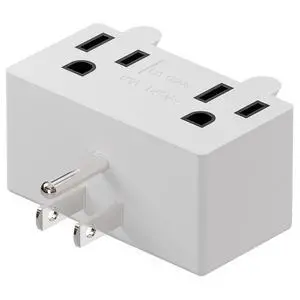 PA-0508W 90 Degree Right Angled USA Male-Female Power Adapter, 5-15P to 2 * 5-15R Direction Changer Space Save Adapter White PA-0508W 90 Degree Right Angled USA Male-Female Power Adapter, 5-15P to 2 * 5-15R Direction Changer Space Save Adapter White
