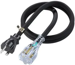 6FT Nema 6-20P to 6-20R/6-15R Extension Cord, Plugrand Nema 6-20P Cord | Heavy Duty 20 Amp 250 Volt 12AWG Extension Cable, Nema 6-20R T-Blade Cord with Red Indicator Light for Air Conditioner, Black 6FT Nema 6-20P to 6-20R/6-15R Extension Cord, Plugrand Nema 6-20P Cord | Heavy Duty 20 Amp 250 Volt 12AWG Extension Cable, Nema 6-20R T-Blade Cord with Red Indicator Light for Air Conditioner, Black