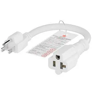 1FT 15 Amp Household AC Plug to 20 Amp T Blade Adapter Cable, Plugrand 14AWG 1-Foot 15 Amp to 20 Amp Plug Adapter Cord, Nema 5-15P to 5-15R/5-20R 20Amp Comb AC Power Cord, White 1FT 15 Amp Household AC Plug to 20 Amp T Blade Adapter Cable, Plugrand 14AWG 1-Foot 15 Amp to 20 Amp Plug Adapter Cord, Nema 5-15P to 5-15R/5-20R 20Amp Comb AC Power Cord, White