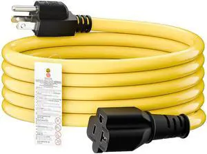 Nema 5-15P to 5-15R/5-20R 20Amp Comb AC Power Cord 10FT | 14AWG 15 Amp to 20 Amp Plug Adapter Cord, 15 Amp Household AC Plug to 20 Amp T Blade Adapter Cable, Yellow Nema 5-15P to 5-15R/5-20R 20Amp Comb AC Power Cord 10FT | 14AWG 15 Amp to 20 Amp Plug Adapter Cord, 15 Amp Household AC Plug to 20 Amp T Blade Adapter Cable, Yellow