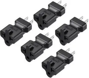 Four-in-One 15 Amp to 20 Amp T Blade Adapter - 5-15P to 5-20R/6-15R/6-20R AC Power Adapter, 15A 125V to 20A 250V (5 Pack) Four-in-One 15 Amp to 20 Amp T Blade Adapter - 5-15P to 5-20R/6-15R/6-20R AC Power Adapter, 15A 125V to 20A 250V (5 Pack)