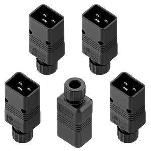 (5PACK) IEC 320 C20 Plug, 20A/125V, (ETL Verified) 16A/250V UPS/PDU Replacement Cord End Plugs, EN60320 C20 Male Connector, Black (5PACK) IEC 320 C20 Plug, 20A/125V, (ETL Verified) 16A/250V UPS/PDU Replacement Cord End Plugs, EN60320 C20 Male Connector, Black