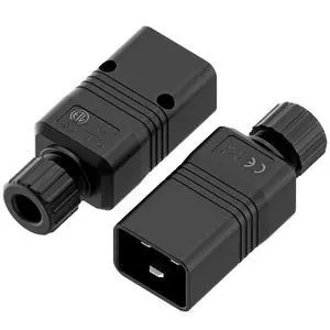 (2PACK) IEC 320 C20 Plug, 20A/125V, (ETL Verified) 16A/250V UPS/PDU Replacement Cord End Plugs, EN60320 C20 Male Connector, Black (2PACK) IEC 320 C20 Plug, 20A/125V, (ETL Verified) 16A/250V UPS/PDU Replacement Cord End Plugs, EN60320 C20 Male Connector, Black