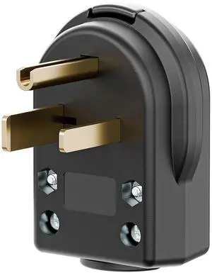 50AMP 125 Volt Nema 5-50P Plug 50 Amp 125 Volt Angle Plug, 3 Pole 3 Wire Grounding Straight Blade Plug for Welders, Work with Cable OD Max. 1.06Inch 50AMP 125 Volt Nema 5-50P Plug 50 Amp 125 Volt Angle Plug, 3 Pole 3 Wire Grounding Straight Blade Plug for Welders, Work with Cable OD Max. 1.06Inch