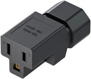 IEC 320 C14 to Nema 5-15R AC Adapter, Vellcon C14 to 5-15R USA 3Pole Power Adapter, IEC 3Pole Male to USA Female AC Converter, Black Color IEC 320 C14 to Nema 5-15R AC Adapter, Vellcon C14 to 5-15R USA 3Pole Power Adapter, IEC 3Pole Male to USA Female AC Converter, Black Color