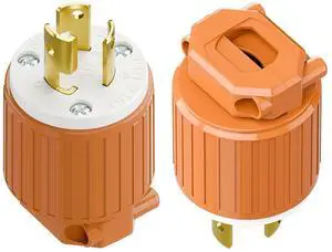 2PACK NEMA L7-15P Locking Plug, (ETL Listed) Cord End Connector, Twist Lock L7-15 15Amp 277Volt Female AC Connector, Industrial Grade 15A 277V Replacement Plugs PDL715P Orange 2PACK NEMA L7-15P Locking Plug, (ETL Listed) Cord End Connector, Twist Lock L7-15 15Amp 277Volt Female AC Connector, Industrial Grade 15A 277V Replacement Plugs PDL715P Orange