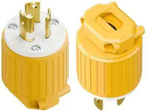 2PACK NEMA L7-15P Locking Plug, (ETL Listed) Cord End Connector, Twist Lock L7-15 15Amp 277Volt Female AC Connector, Industrial Grade 15A 277V Replacement Plugs PDL715P Yellow 2PACK NEMA L7-15P Locking Plug, (ETL Listed) Cord End Connector, Twist Lock L7-15 15Amp 277Volt Female AC Connector, Industrial Grade 15A 277V Replacement Plugs PDL715P Yellow