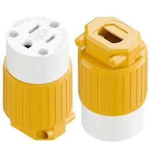 (2PACK) Nema 5-15R/5-15C Female Socket, Plugrand ETL Listed 15A 125V Plug | 15A Straight DIY Receptacle, USA Canada 3-Prong Connector, 15A Household AC Industrial Grade Cord End Socket Yellow (2PACK) Nema 5-15R/5-15C Female Socket, Plugrand ETL Listed 15A 125V Plug | 15A Straight DIY Receptacle, USA Canada 3-Prong Connector, 15A Household AC Industrial Grade Cord End Socket Yellow