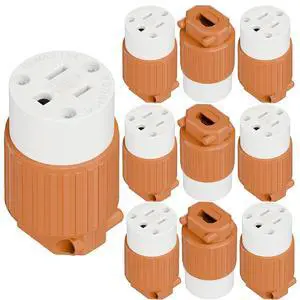 (10PACK) Nema 5-15R/5-15C Female Socket, Plugrand ETL Listed 15AMP/125VOLT | 15A Straight DIY Receptacle, USA Canada 3-Prong Connector, 15A Household AC Industrial Grade Cord End Socket Orange Color (10PACK) Nema 5-15R/5-15C Female Socket, Plugrand ETL Listed 15AMP/125VOLT | 15A Straight DIY Receptacle, USA Canada 3-Prong Connector, 15A Household AC Industrial Grade Cord End Socket Orange Color