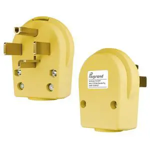 (2Pack) Nema 14-30P Plug 30 Amp 125/250 Volt Angle Plug, Plugrand 30Amp Plug for Dyer and Ranges, Work with Cable OD Max. 1.06 Inch Yellow (2Pack) Nema 14-30P Plug 30 Amp 125/250 Volt Angle Plug, Plugrand 30Amp Plug for Dyer and Ranges, Work with Cable OD Max. 1.06 Inch Yellow