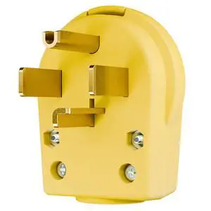 Nema 14-30P Plug 30 Amp 125/250 Volt Angle Plug, Plugrand 30Amp Plug for Dyer and Ranges, Work with Cable OD Max. 1.06 Inch Yellow Nema 14-30P Plug 30 Amp 125/250 Volt Angle Plug, Plugrand 30Amp Plug for Dyer and Ranges, Work with Cable OD Max. 1.06 Inch Yellow