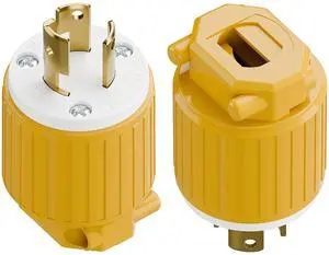 2Pack NEMA L5-15P Locking Plug, Twist Lock 15Amp 125Volt Generator Plugs | ETL Listed Heavy Duty Plug for Generators, Industrial Grade Lock in Male 15A/125V Connector, Yellow 2Pack NEMA L5-15P Locking Plug, Twist Lock 15Amp 125Volt Generator Plugs | ETL Listed Heavy Duty Plug for Generators, Industrial Grade Lock in Male 15A/125V Connector, Yellow