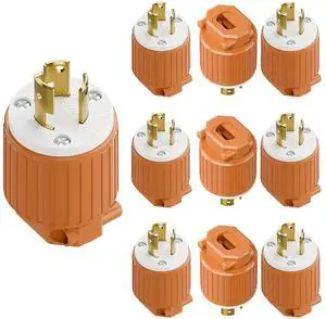 10Pack NEMA L5-15P Locking Plug, Twist Lock Male 15Amp 125Volt Generator Plugs, Industrial Grade Lock in Male 15A/125V Connector, ETL Listed Heavy Duty Plug for Generators Orange Color 10Pack NEMA L5-15P Locking Plug, Twist Lock Male 15Amp 125Volt Generator Plugs, Industrial Grade Lock in Male 15A/125V Connector, ETL Listed Heavy Duty Plug for Generators Orange Color